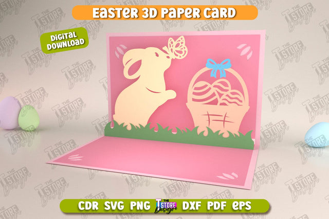 Easter 3D Paper Card | Pop Up Easter Card | Happy Easter | Easter Bunny | Spring Design | SVG File SVG The T Store Design 