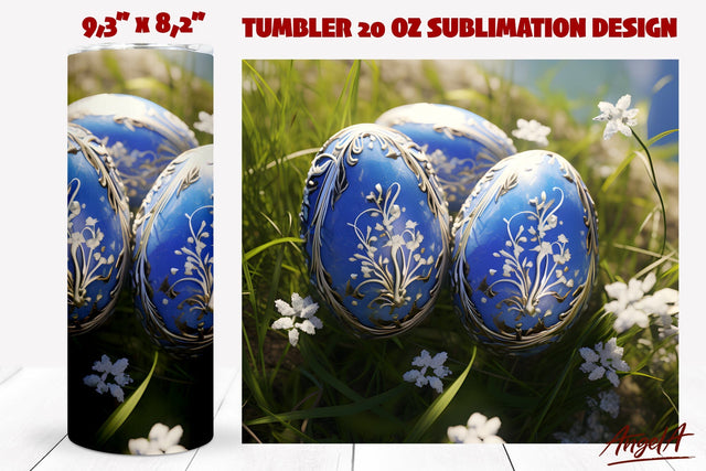 Easter 3d tumbler wrap sublimation / Easter eggs, flowers Sublimation Angelina Semenova 