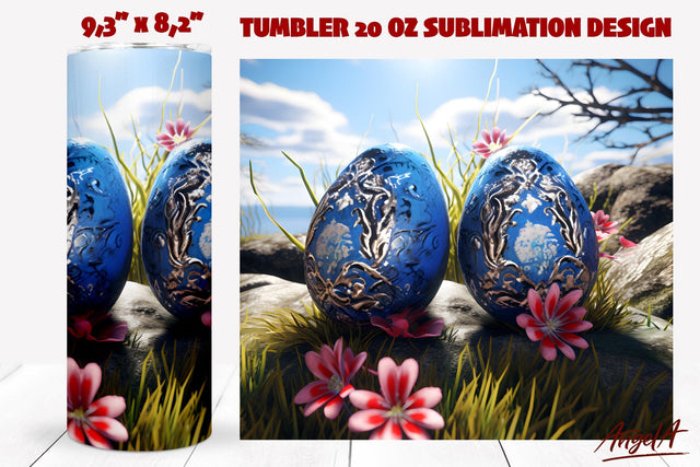 Easter 3d tumbler wrap sublimation / Easter eggs, flowers Sublimation Angelina Semenova 