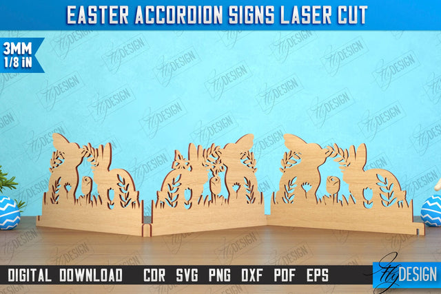 Easter Accordion Sign | Happy Easter | Easter Design | Home Décor | CNC File SVG Fly Design 