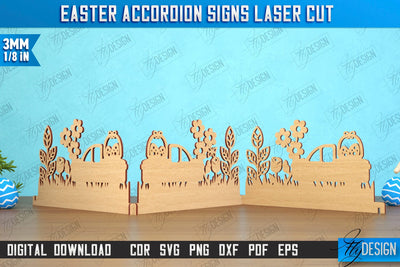 Easter Accordion Sign | Happy Easter | Easter Design | Home Décor | CNC File SVG Fly Design 