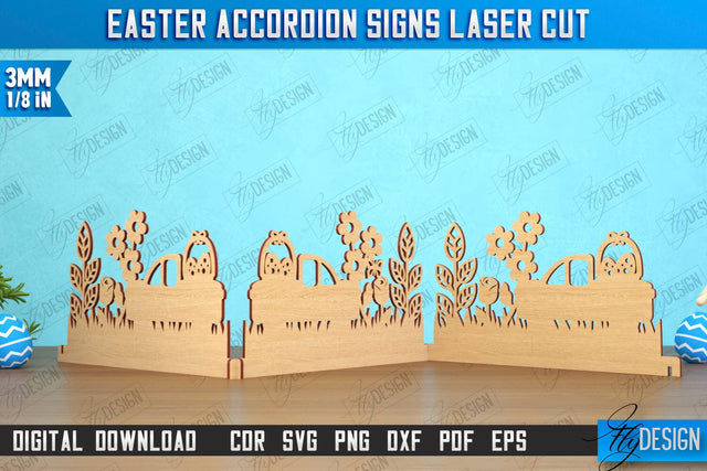 Easter Accordion Sign | Happy Easter | Easter Design | Home Décor | CNC File SVG Fly Design 