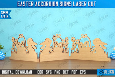 Easter Accordion Sign | Happy Easter | Easter Design | Home Décor | CNC File SVG Fly Design 