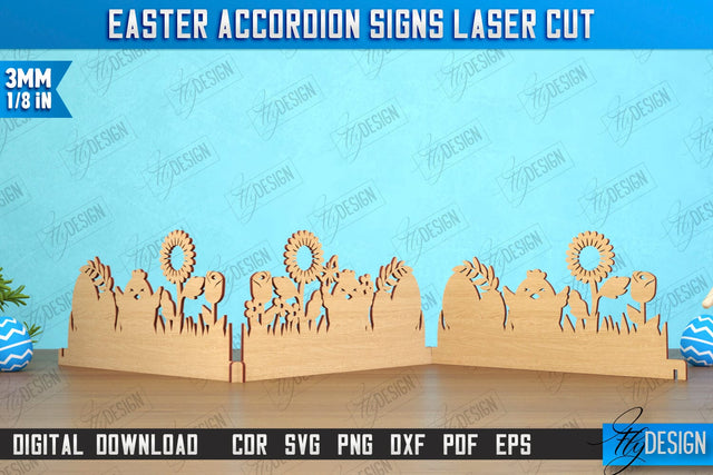 Easter Accordion Sign | Happy Easter | Easter Design | Home Décor | CNC File SVG Fly Design 