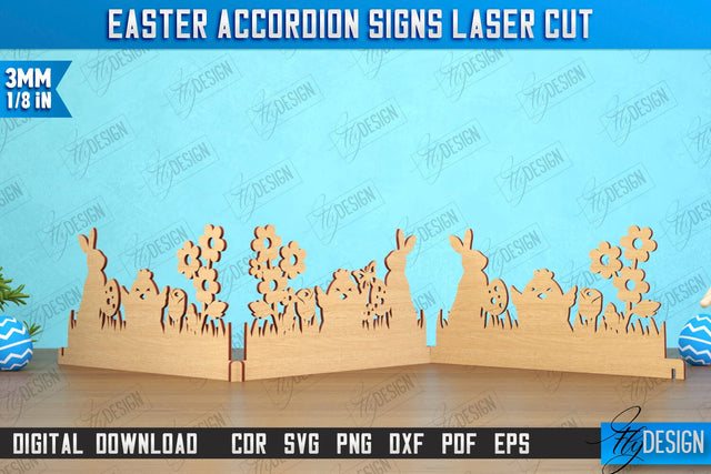 Easter Accordion Sign | Happy Easter | Easter Design | Home Décor | CNC File SVG Fly Design 