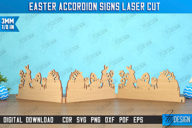 Easter Accordion Sign | Happy Easter | Easter Design | Home Décor | CNC File SVG Fly Design 