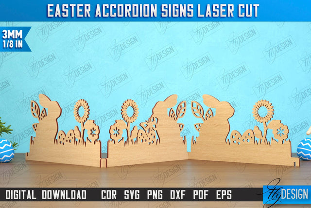 Easter Accordion Sign | Happy Easter | Easter Design | Home Décor | CNC File SVG Fly Design 