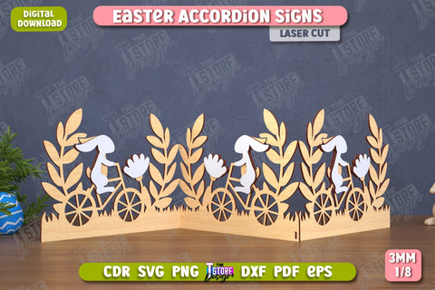 Easter Accordion Sign | Happy Easter | Easter Design | Home Décor | CNC File SVG The T Store Design 