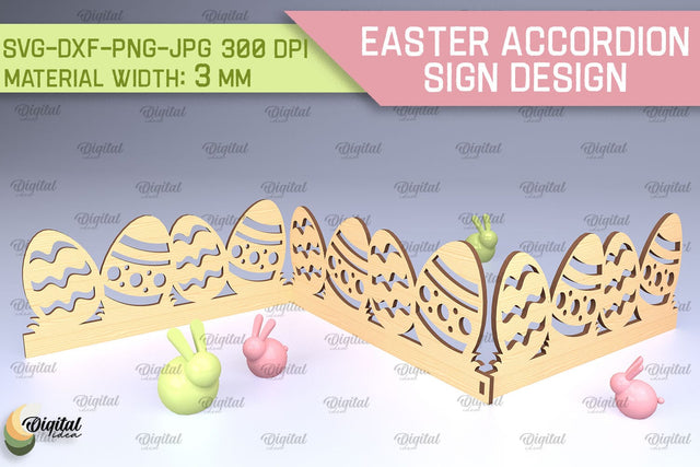 Easter Accordion Sign SVG. 3D Easter Decor Laser Cut SVG Evgenyia Guschina 
