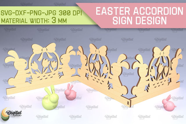 Easter Accordion Sign SVG. 3D Easter Decor Laser Cut SVG Evgenyia Guschina 
