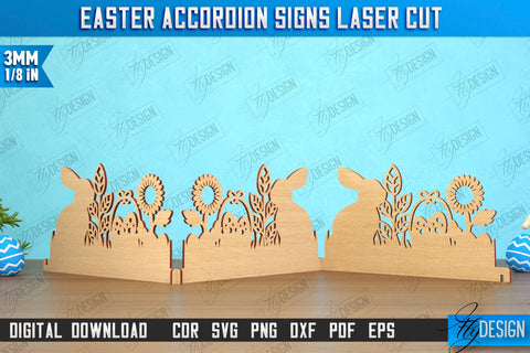 Easter Accordion Signs Bundle | Happy Easter | Easter Design | Home Décor | CNC Files SVG Fly Design 