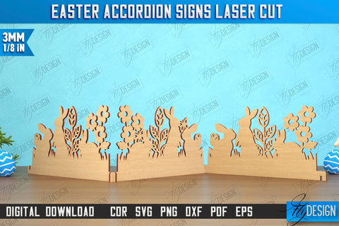 Easter Accordion Signs Bundle | Happy Easter | Easter Design | Home Décor | CNC Files SVG Fly Design 