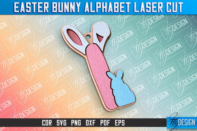 Easter Alphabet Laser Cut | Easter Bunny Design | CNC Files SVG Fly Design 