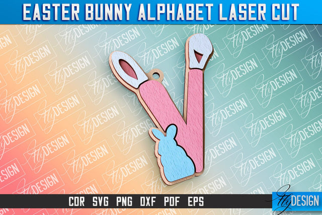 Easter Alphabet Laser Cut | Easter Bunny Design | CNC Files SVG Fly Design 
