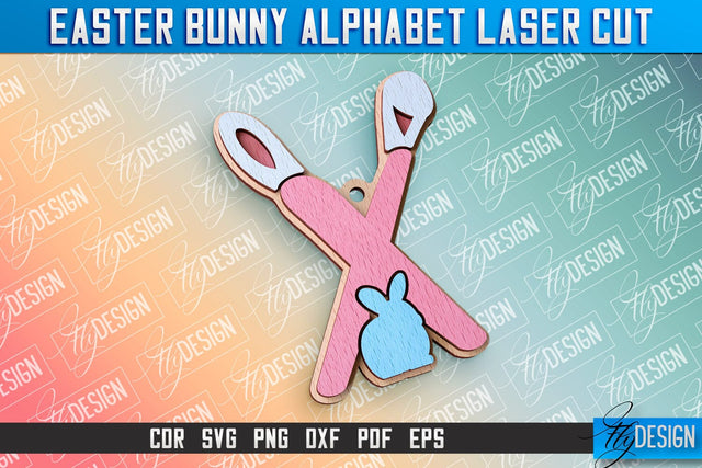 Easter Alphabet Laser Cut | Easter Bunny Design | CNC Files SVG Fly Design 
