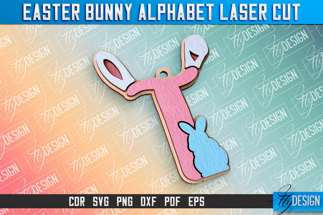Easter Alphabet Laser Cut | Easter Bunny Design | CNC Files SVG Fly Design 