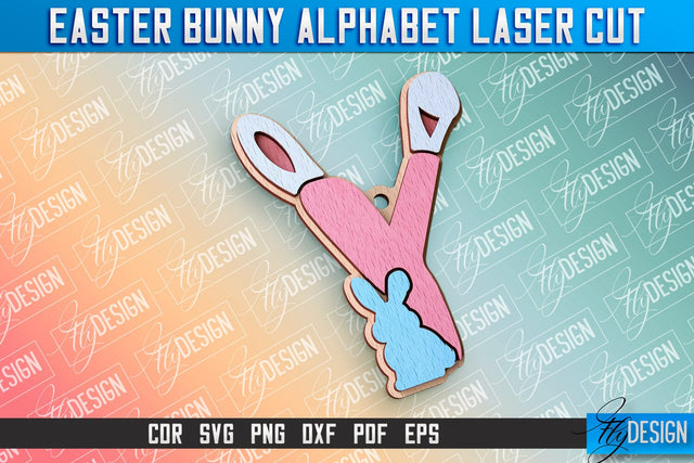 Easter Alphabet Laser Cut | Easter Bunny Design | CNC Files SVG Fly Design 