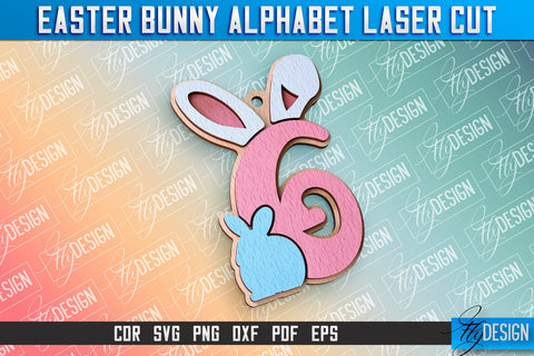 Easter Alphabet Laser Cut | Easter Bunny Design | CNC Files SVG Fly Design 