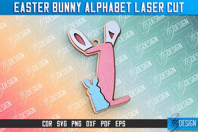 Easter Alphabet Laser Cut | Easter Bunny Design | CNC Files SVG Fly Design 