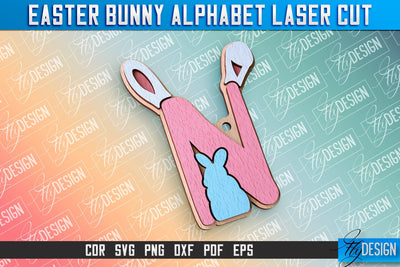 Easter Alphabet Laser Cut | Easter Bunny Design | CNC Files SVG Fly Design 