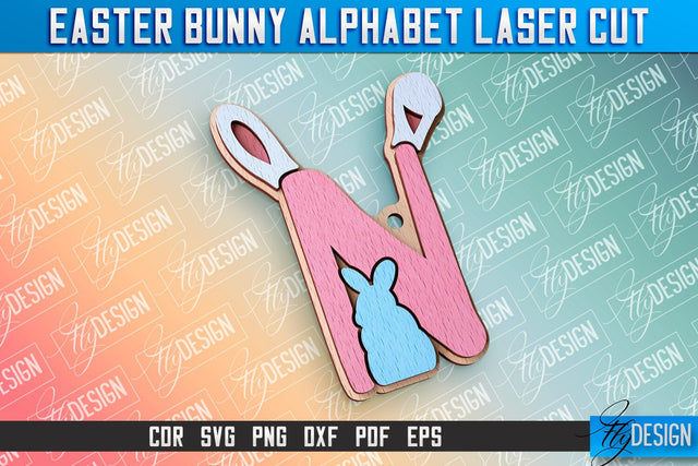 Easter Alphabet Laser Cut | Easter Bunny Design | CNC Files SVG Fly Design 