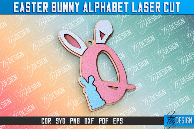 Easter Alphabet Laser Cut | Easter Bunny Design | CNC Files SVG Fly Design 