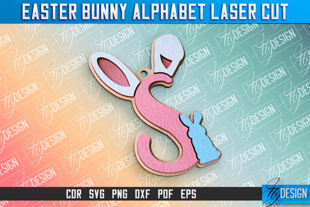 Easter Alphabet Laser Cut | Easter Bunny Design | CNC Files SVG Fly Design 