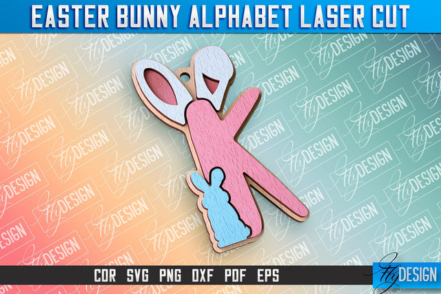 Easter Alphabet Laser Cut | Easter Bunny Design | CNC Files SVG Fly Design 