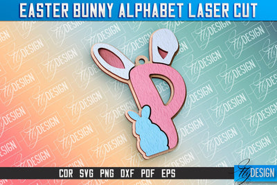 Easter Alphabet Laser Cut | Easter Bunny Design | CNC Files SVG Fly Design 