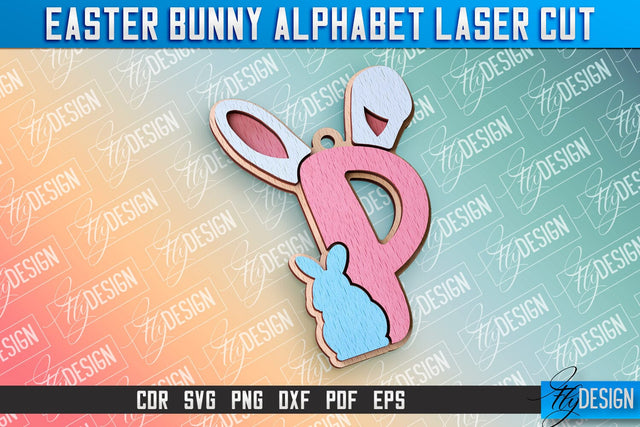 Easter Alphabet Laser Cut | Easter Bunny Design | CNC Files SVG Fly Design 