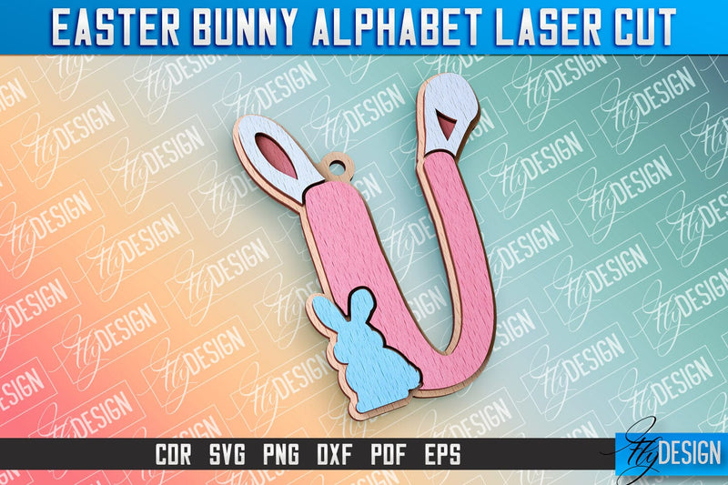 Easter Alphabet Laser Cut | Easter Bunny Design | CNC Files SVG Fly Design 