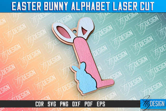 Easter Alphabet Laser Cut | Easter Bunny Design | CNC Files SVG Fly Design 
