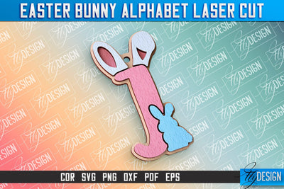Easter Alphabet Laser Cut | Easter Bunny Design | CNC Files SVG Fly Design 