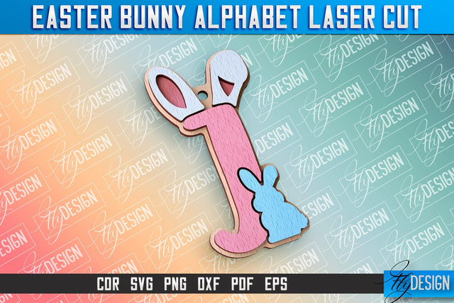 Easter Alphabet Laser Cut | Easter Bunny Design | CNC Files SVG Fly Design 