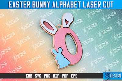 Easter Alphabet Laser Cut | Easter Bunny Design | CNC Files SVG Fly Design 
