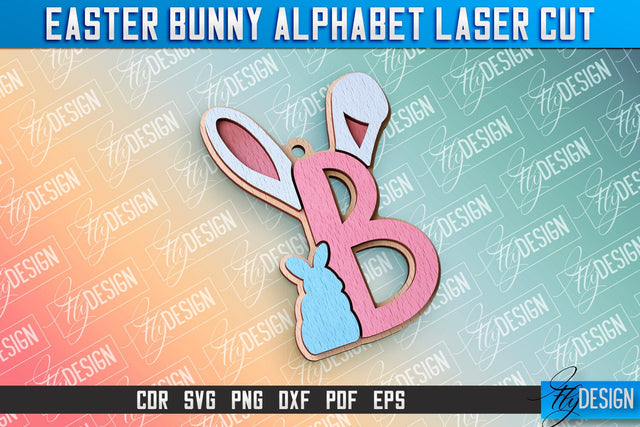 Easter Alphabet Laser Cut | Easter Bunny Design | CNC Files SVG Fly Design 