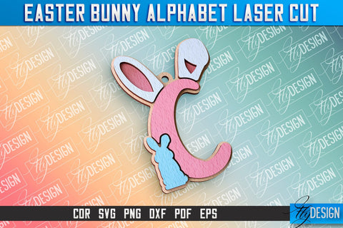 Easter Alphabet Laser Cut | Easter Bunny Design | CNC Files SVG Fly Design 