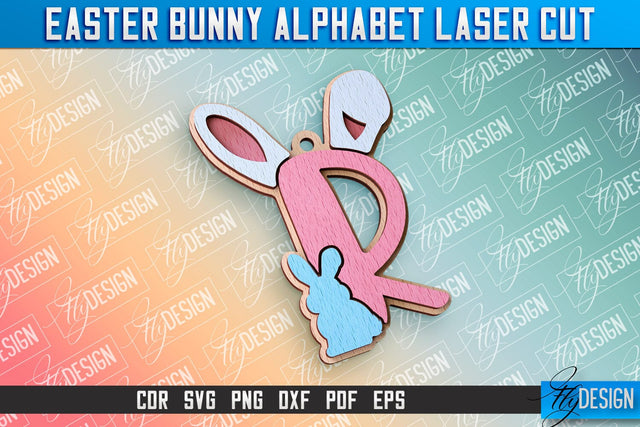 Easter Alphabet Laser Cut | Easter Bunny Design | CNC Files SVG Fly Design 