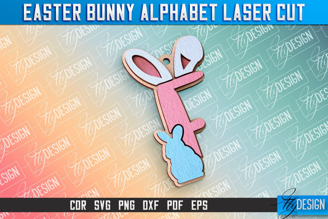 Easter Alphabet Laser Cut | Easter Bunny Design | CNC Files SVG Fly Design 