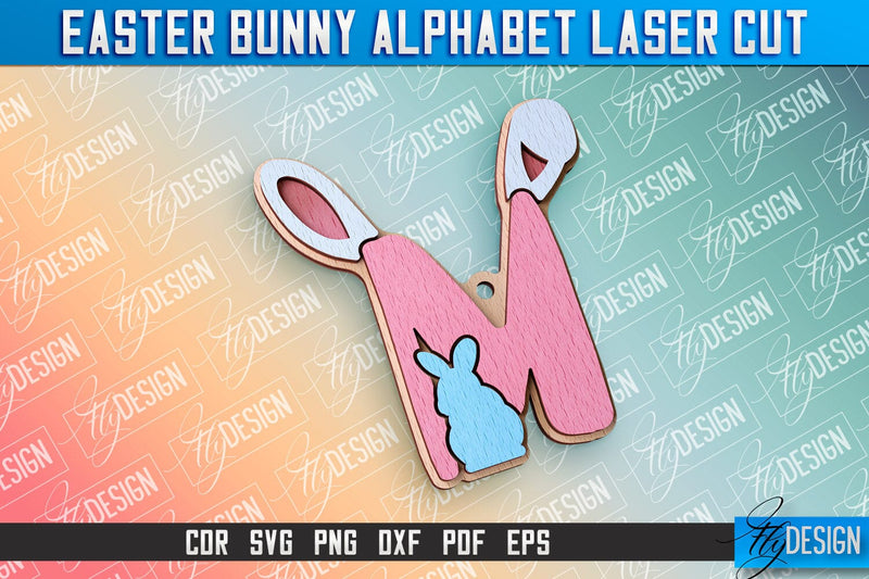 Easter Alphabet Laser Cut | Easter Bunny Design | CNC Files SVG Fly Design 