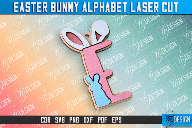 Easter Alphabet Laser Cut | Easter Bunny Design | CNC Files SVG Fly Design 