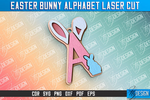 Easter Alphabet Laser Cut | Easter Bunny Design | CNC Files SVG Fly Design 