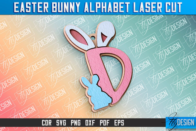 Easter Alphabet Laser Cut | Easter Bunny Design | CNC Files SVG Fly Design 