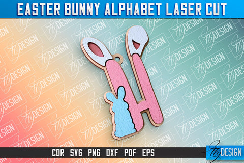 Easter Alphabet Laser Cut | Easter Bunny Design | CNC Files SVG Fly Design 