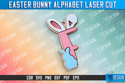 Easter Alphabet Laser Cut | Easter Bunny Design | CNC Files SVG Fly Design 