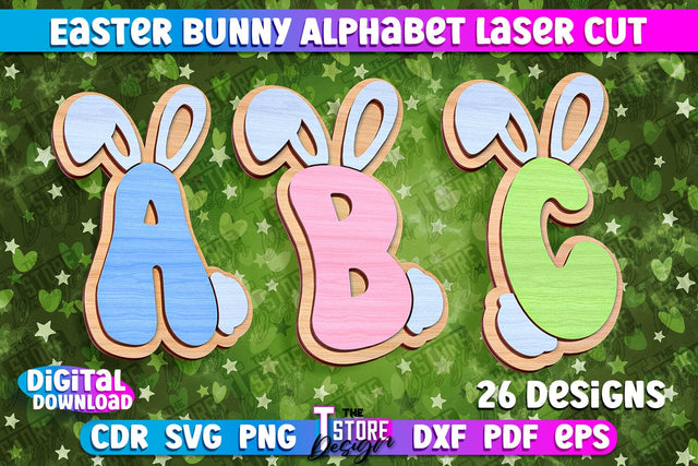 Easter Alphabet Laser Cut | Easter Design | CNC Files SVG The T Store Design 
