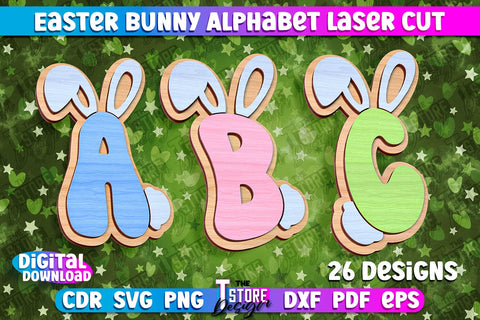 Easter Alphabet Laser Cut | Easter Design | CNC Files SVG The T Store Design 
