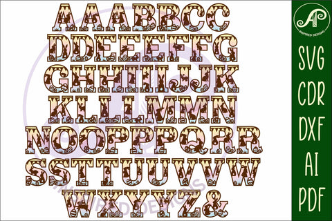 Easter alphabet set. 2 layer letters. 54 letter option SVG APInspireddesigns 