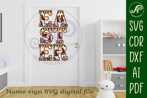 Easter alphabet set. 2 layer letters. 54 letter option SVG APInspireddesigns 