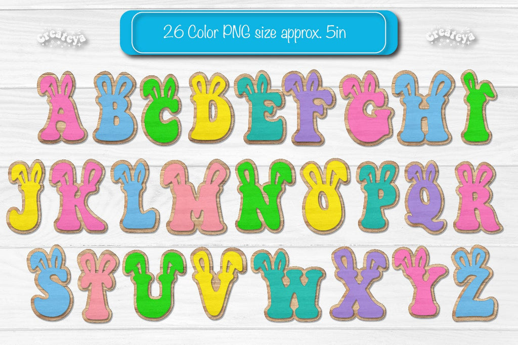 Easter Alphabet svg Alphabet laser cut Alphabet letters Layered ...